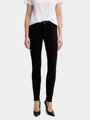 Armani Exchange Kadın Normal Bel Dar Paça Slim Fit Denim Kumaş Siyah Jeans XW000123 AF12862-UC001