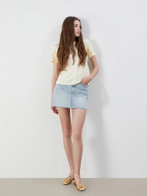 LC Waikiki Mavi Dar Fit Mini Jean Etek