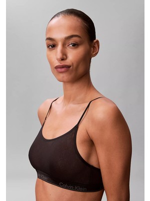Calvin Klein Kadın Slim Fit Dokuma Kumaş Mini Siyah Büstiyer LV00QF8871-UB1