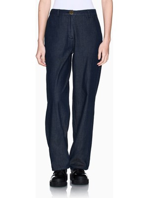 Armani Exchange Kadın Yüksek Bel Düz Model Denim Rahat Kulanım Lacivert Pantolon XW002257 AF21337-MB001