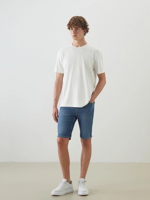 LC Waikiki Indigo Slim Fit Erkek Jean Şort