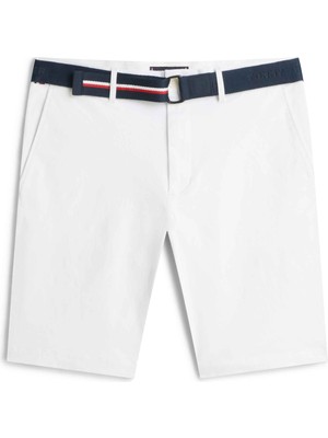 Tommy Hilfiger Tommy Hılfıger Erkek Marka Logolu Günlük Kullanıma Uygun Beyaz Şort MW0MW42349 Ycf