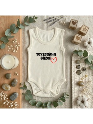 Baby Sena Babysena Teyzesinin Güzeli Baskılı Kolsuz Kız/erkek Bebek Body (0-3 Yaş)