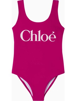 Chloe Chloé Kids Logolu Pembe Kız Çocuk Mayo