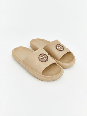 LC Waikiki Bej Baskılı Kadın Terlik