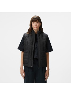 Lacoste Kadın Regular Fit Dik Yaka Kapitone Siyah Yelek