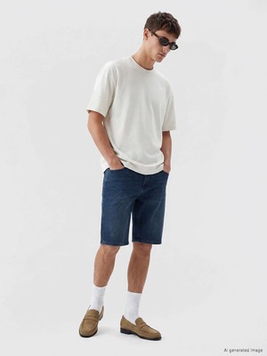 LC Waikiki Indigo Slim Fit Erkek Jean Şort