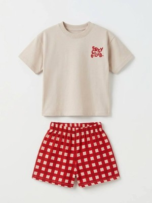 La'ciel Paris Laciel Paris Strawberry Müslin Çocuk Tshirt Şort Takım