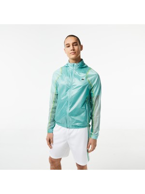 Lacoste Active Erkek Kapüşonlu Renk Bloklu Yeşil Mont