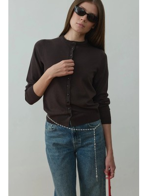 Suud Collection Acı Kahve Arya Triko Hırka