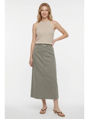 Masha Kate Evaze Denim Midi Etek
