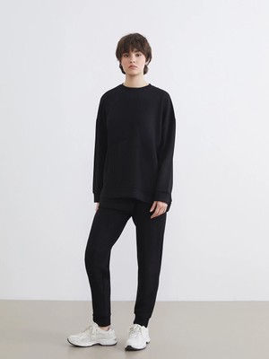 LC Waikiki Siyah Soft Touch Kadın Jogger Eşofman Altı