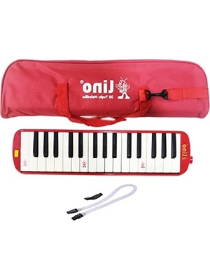 Fadem Store 32 Tuşlu Melodika, Bez Çanta ile Taşınabilir Kırmızı Renk
