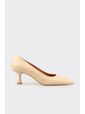 Elle Naturel Deri Kadın Stiletto