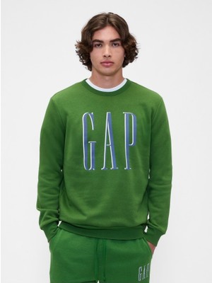 Gap Erkek Açık Yeşil Logo Fleece Sweatshirt