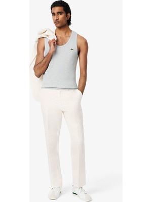 Lacoste Erkek Regular Fit Keten Beyaz Pantolon