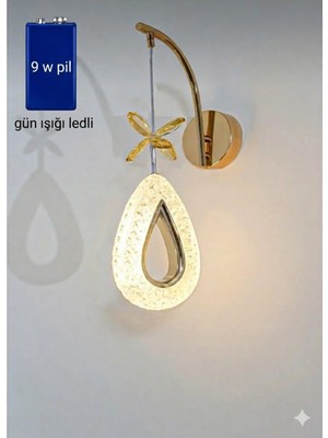Akgül Lalin Gold Kablosuz Pilli Mika Aparatlı Aplik