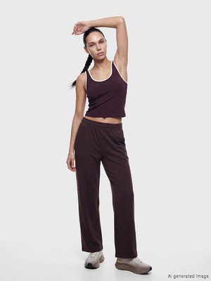 LC Waikiki Mürdüm Beli Lastikli Soft Touch Kadın Eşofman Altı