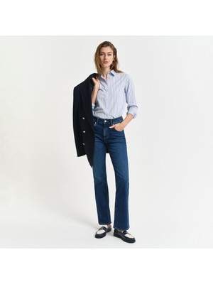 Gant Kadın Lacivert Slim Fit Flare Jean Pantolon