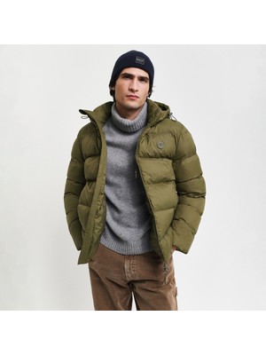 Gant Erkek Yeşil Kapüşonlu Mont