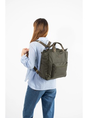 571 Collections Çanta Ultra Hafif Çok Cepli, Çok Bölmeli Sırt ve El Çantası Haki (MODEL:571-9S)