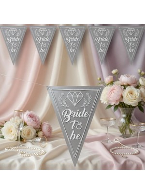 Dodomar Bride To Be Gümüş Flama Bayrak Süs 2 Metre Bekarlığa Veda Parti Dekoru