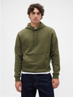 Gap Erkek Yeşil Relaxed Mini-Logo Sweatshirt