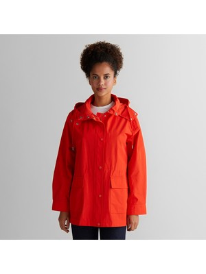 Gant Kadın Turuncu Relaxed Fit Kapüşonlu Yağmurluk