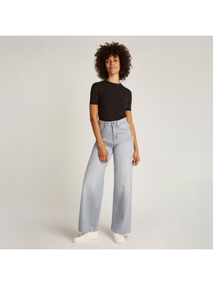 Calvin Klein Hr Wide - Mid Grey Kadın Lacivert Jean