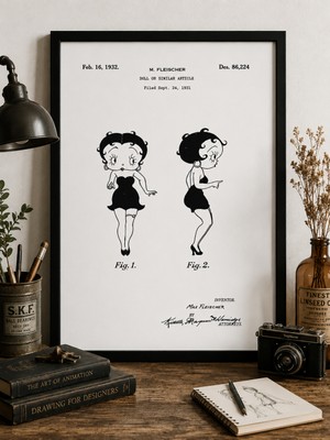 Pegziz Betty Boop Karakter Patent Çizimi Tablosu