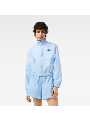 Lacoste Netflix Kadın Dik Yaka Monogram Açık Mavi Ceket