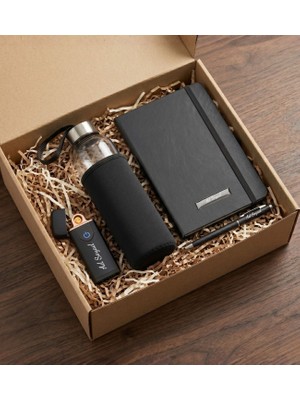 vegahediye v vega Kişiye Özel Defter & Touchpen Kalem & USB Şarjlı Dokunmatik Çakmak & Matara Hediye Seti, Babaya Hediye, Babalar Günü Hediye Seti, Erkeğe Hediye