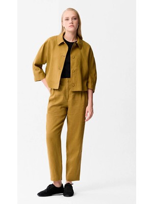 Love My Body Arka Beli Lastikli Pantolon Olive 153L9987000