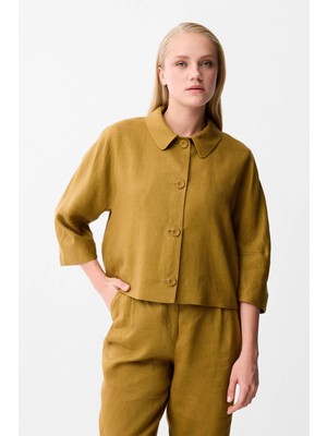Love My Body Keten Ceket Olive 119L9986000