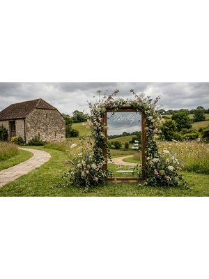 Lora Wedding Nişan Ayna Yazısı Isme Özel 50CM Beyaz | You Look Amazing ve Isimleriniz Yazılı Söz Nişan Düğün Için Karşılama Ayna Yazısı Sticker, Folyo, Vinil