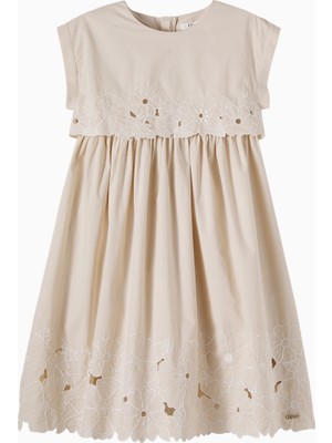 Chloe Chloé Kids Broderie Anglaise Pembe Kız Çocuk Elbise