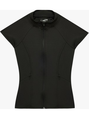 Koton Fermuarlı Dikiş Detaylı Slim Fit Dik Yaka Spor Yelek
