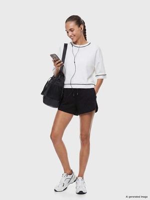 LC Waikiki Siyah Soft Touch Kadın Spor Şort