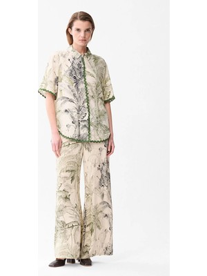 adL  Beli Lastikli Bol Paça Pantolon Bej 15346727004