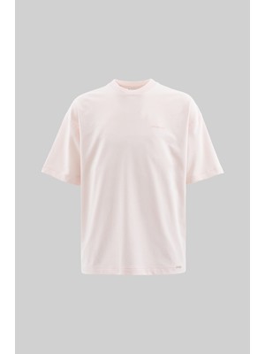 Machinist Erkek Basic Pamuklu Oversize Tişört Açık Pembe