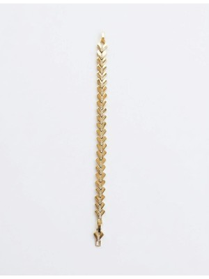 Attaleia Shop Şık Tasarım Gold Renk Zirkon Taşlı Modern Kadın Bileklik