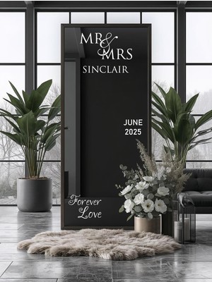 Lora Wedding Nişan Ayna Yazısı Isme Özel 50CM Altın | Forever Love ve Isimleriniz Yazılı Söz Nişan Düğün Için Karşılama Ayna Yazısı Sticker, Folyo, Vinil