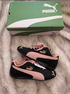 Puma Kadın Siyah Pudra Süet Spor Ayakkabı - Ince Taban Günlük Sneakers