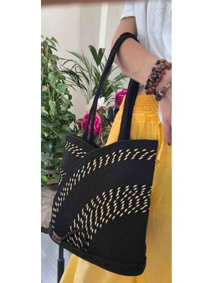 Elay Home Elayhome Dekoratif Magnetli Kol Çantası, Bohem Tarzı Çanta, Yıkanabilir Çanta, Kadın Çanta, Plaj Çanta, Günlük Çanta, Omuz Çantası, Hasır Çanta