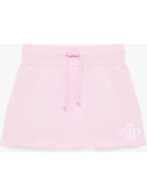 Koton Beli Bağcıklı Slim Fit Nakışlı Mini Spor Şort Etek