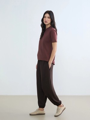 LC Waikiki Kahverengi Soft Touch Kadın Jogger Eşofman Altı