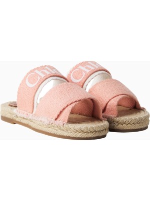 Chloe Chloé Kids Logolu Pembe Kız Çocuk Espadril Sandalet