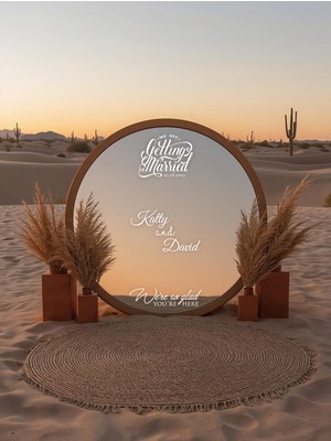 Lora Wedding Nişan Ayna Yazısı Isme Özel 50CM Altın | Getting Married ve Isimleriniz Yazılı Söz Nişan Düğün Için Karşılama Ayna Yazısı Sticker, Folyo, Vinil
