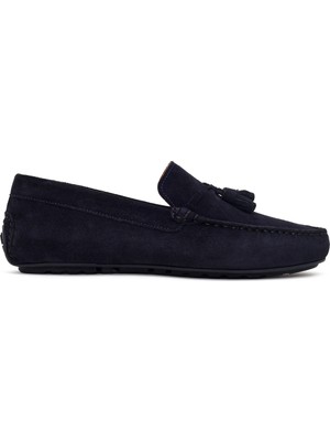 Derimod Erkek Lacivert Püsküllü Süet Deri Loafer 26SFD632610