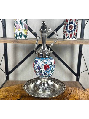 Çini Evi Iş Ortağına Hediye – Gümüş Kaplama Iznik Çini Ibrik Seti